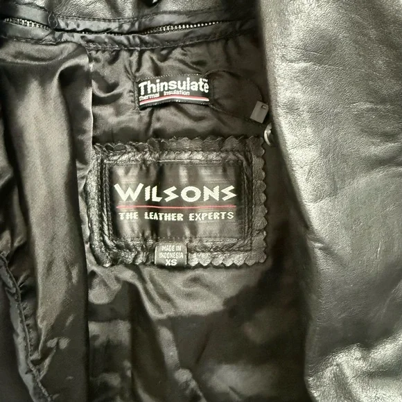 Wilsons Genuine Leather Black Thinsulate Full-Length Classic Trench Style Coat - Picture 10 of 17